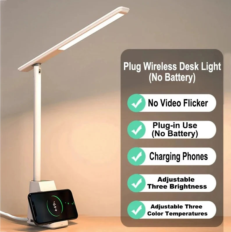 Lampe de Bureau LED Pliable Sans Fil 15W