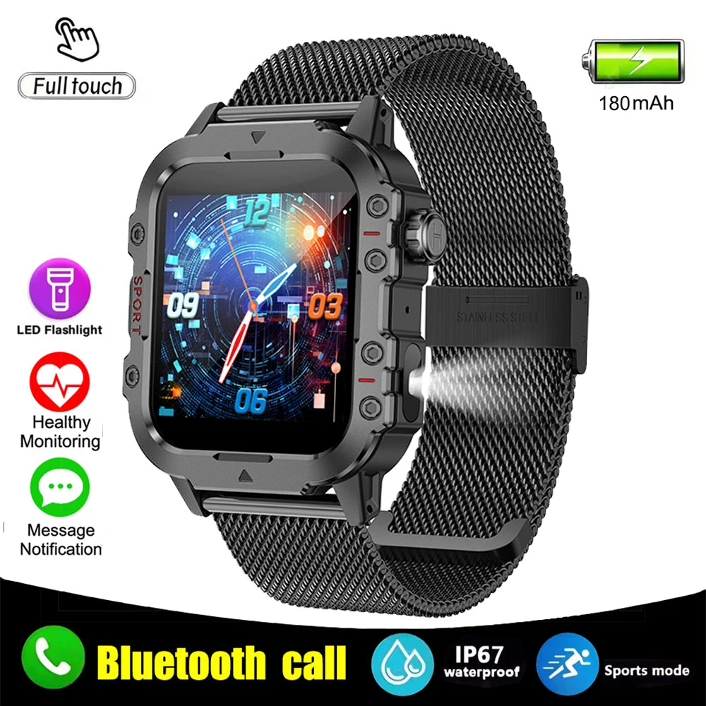 Montre Militaire Connectée Homme — IP67, GPS, Appels Bluetooth