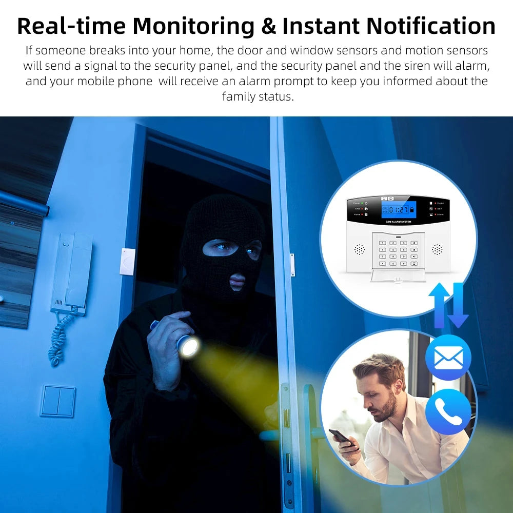 Alarme connectée GSM WiFi — kit sécurité maison sans installation NovaByte