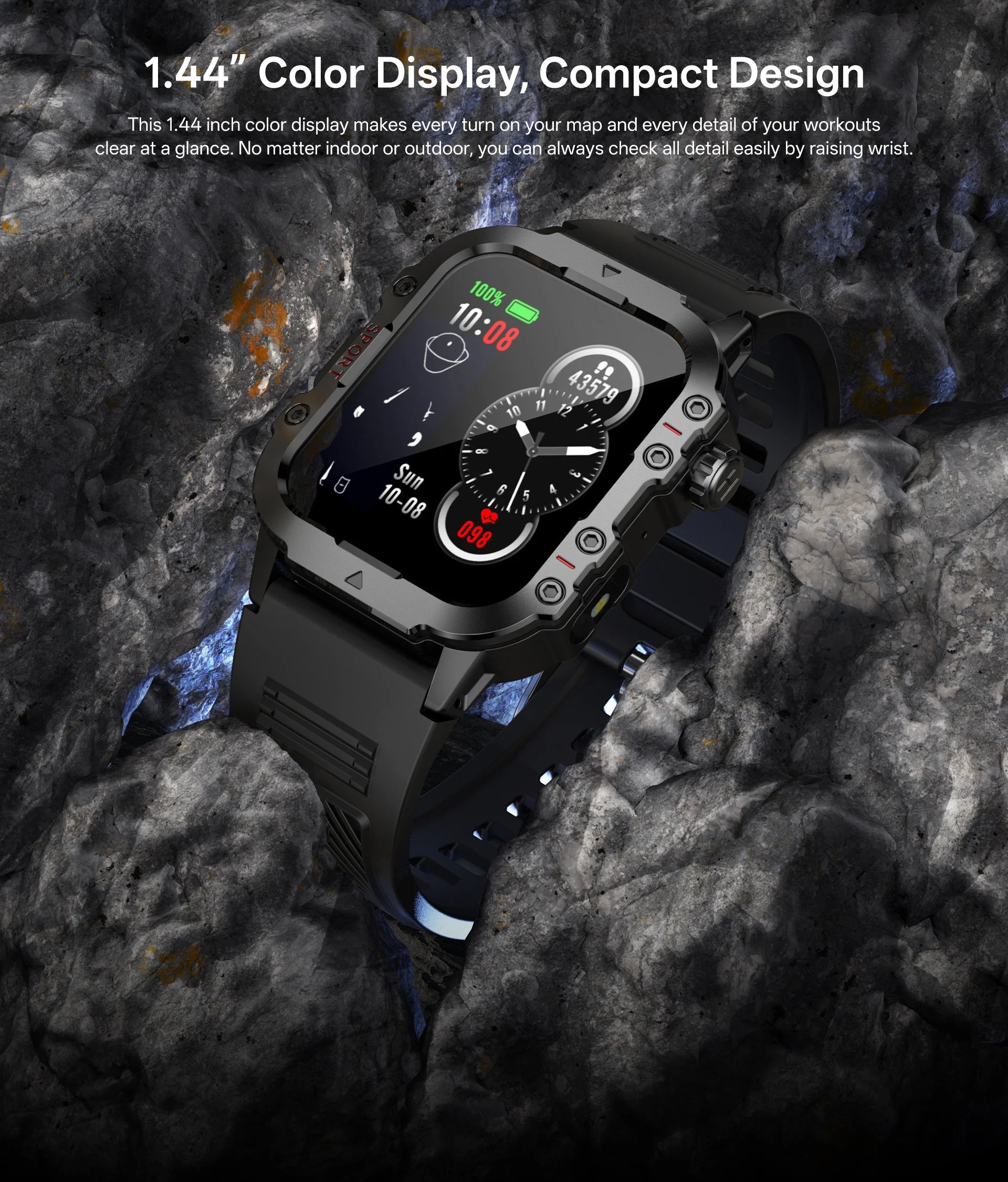 Montre connectée homme — suivi GPS multisport fréquence cardiaque NovaByte