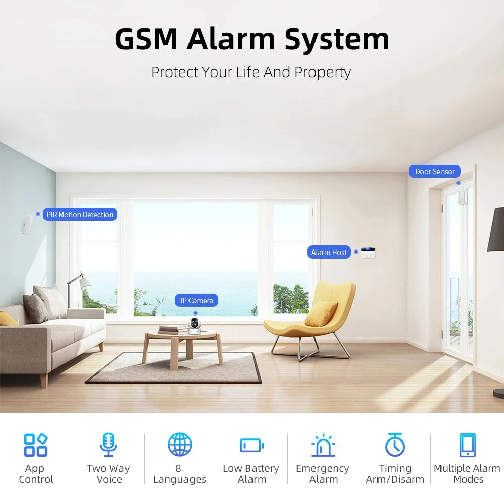 Centrale alarme GSM WiFi — sirène intégrée détection intrusion NovaByte