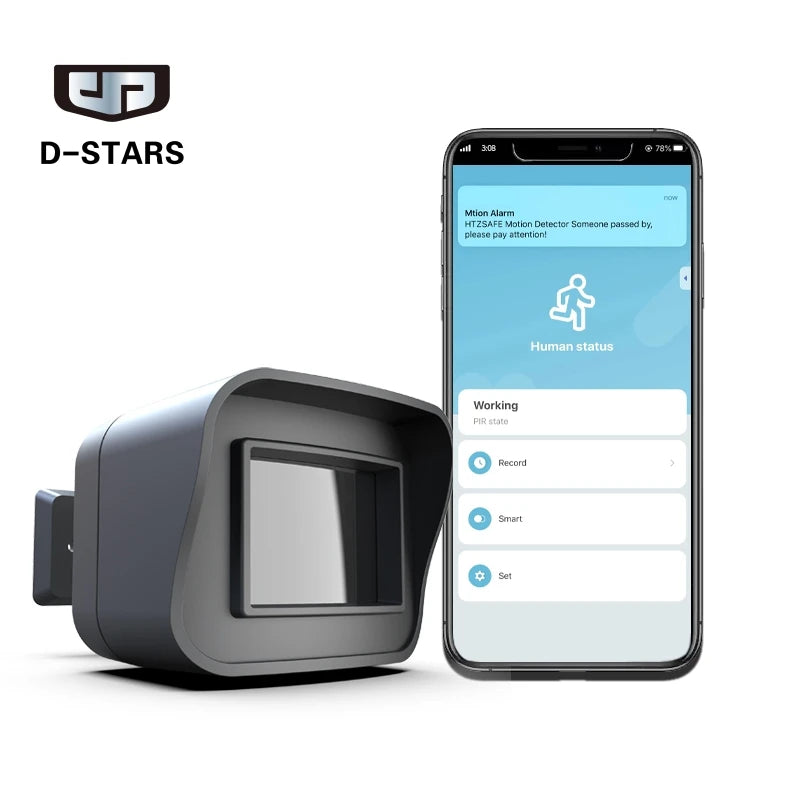 Détecteur mouvement WiFi extérieur — alertes application compatible Alexa NovaByte