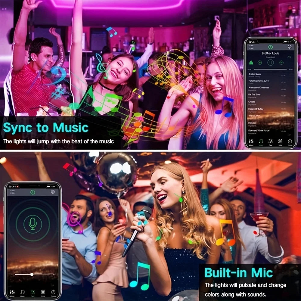 LED RGB musicale — télécommande incluse synchronisation audio NovaByte