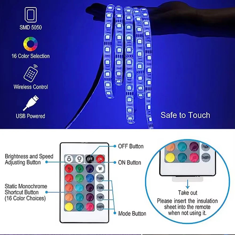 Ruban LED intelligent RGB — application smartphone contrôle couleur intensité NovaByte